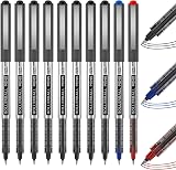 Shuttle Art Rollerball Pens 10 Pack 0.5mm Black Blue Red Quick Drying