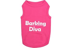 Parisian Pet Dog Cat Clothes Tee Shirts Embroidered T-Shirt Barking Diva, 3XL