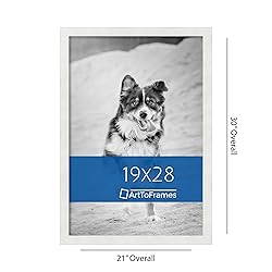 ArtToFrames 19x28 Inch White Picture Frame, This