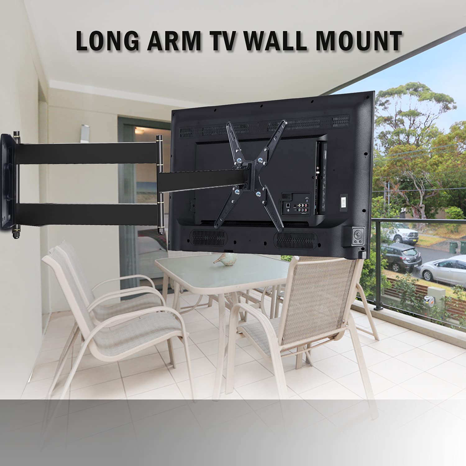 FORGING MOUNT Long Arm TV Mount,43" Extension Full Motion TV Monitor Corner Wall Mount Bracket,Fits 17-55 Inch Flat/Curve TVs & Monitors,VESA 400x400mm,Holds110 lbs,