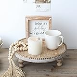 SwallowLiving Rustic Round Wood Tray Riser