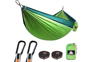 NATUREFUN Ultra-Light Travel Camping Hammock | 300kg Load Capacity,Breathable,Quick-Drying | 2 x Premium Carabiners,2 x Nylon Slings Included | Outdoor Indoor Garden