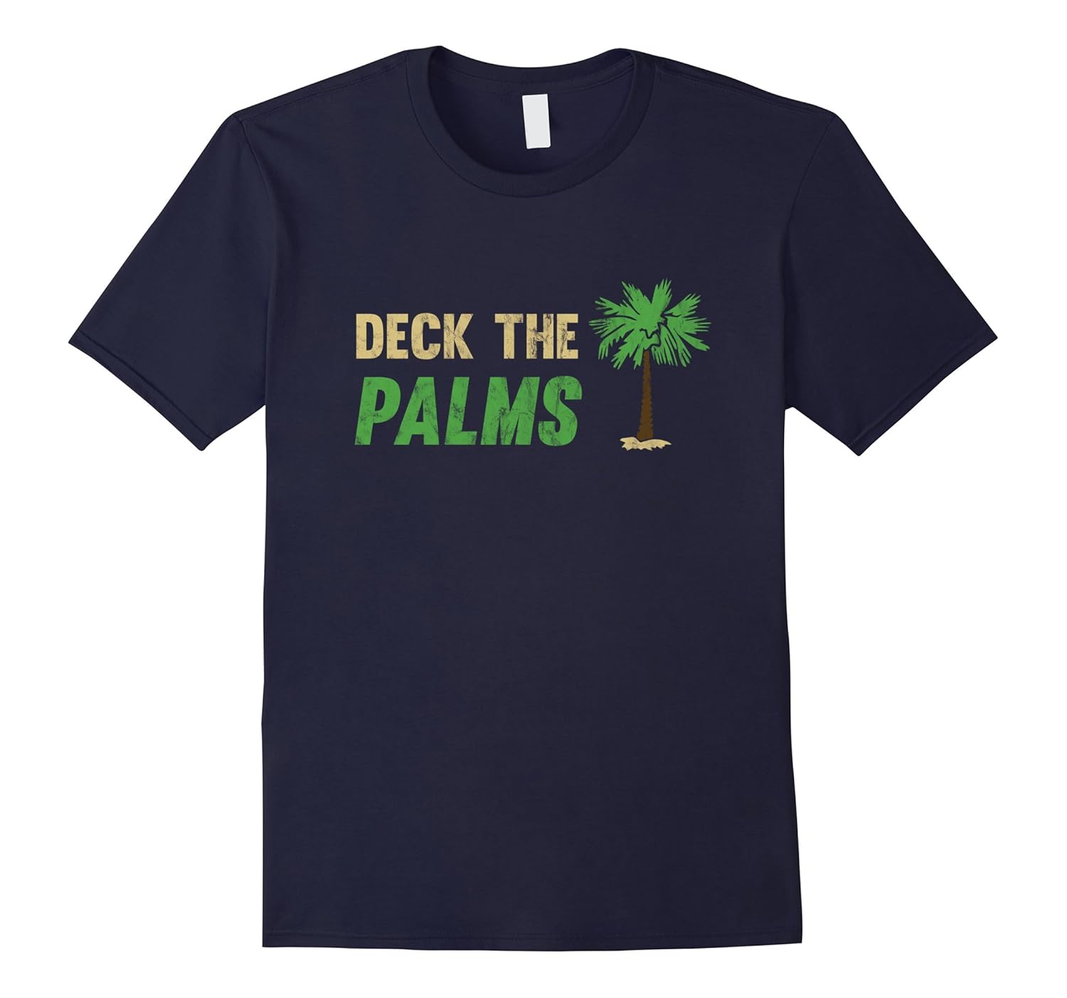 Deck The Palms Costal Christmas Beach T-Shirt-ANZ