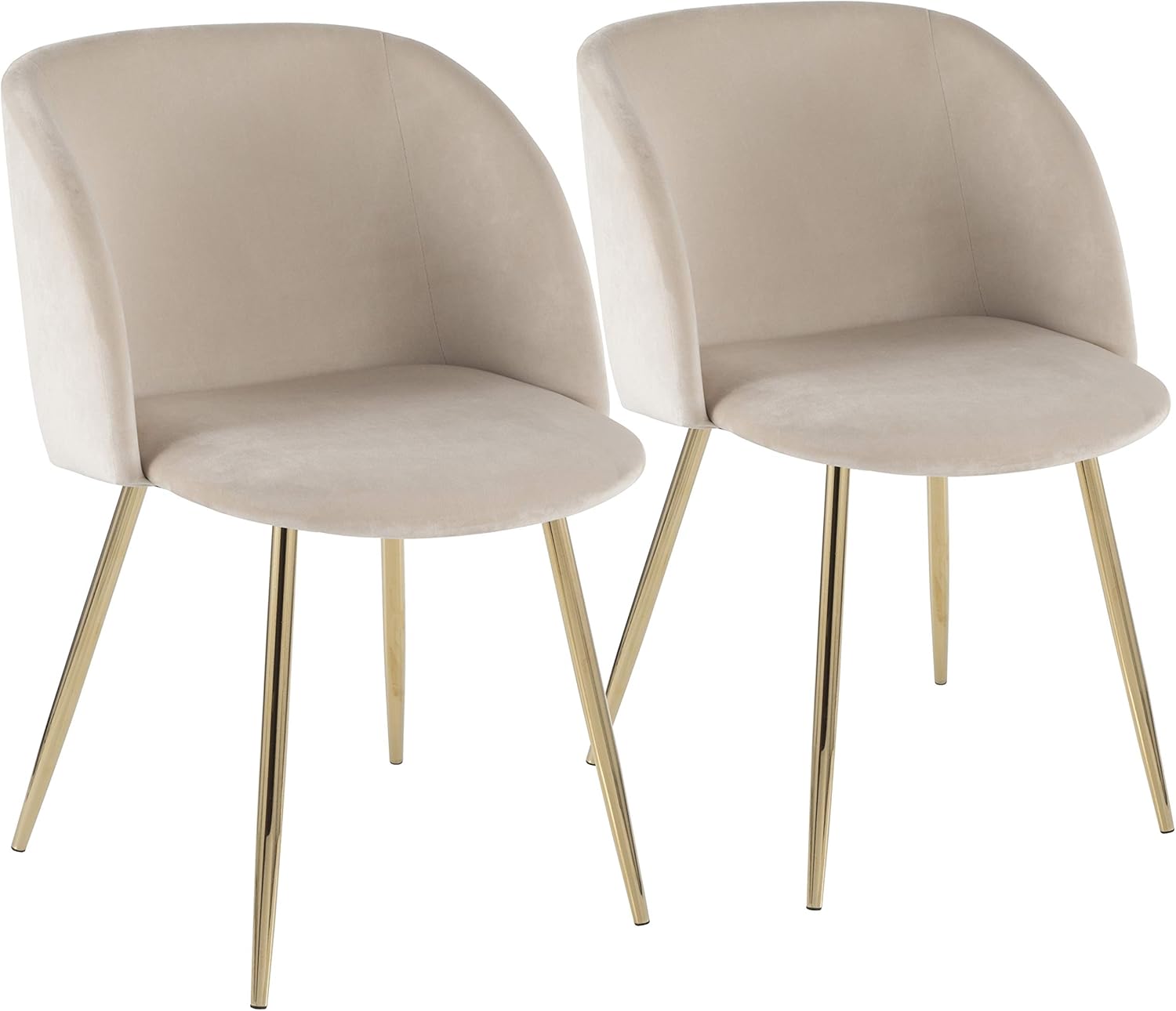 LumiSource Fran Chair in Gold and Cream - Set of 2
