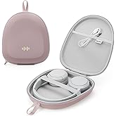 Headphone Case Hard Shell Super-Slim for Sony/JBL/Bose/Soundcore Anker/BERIBES KVIDIO TOZO JLab Over-Ear Headphones Universal Portable Travel Organizer Bag (Pink)
