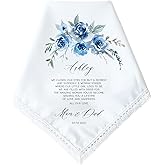 Daughter Wedding Gift | Personalized Wedding Handkerchief Gift for Daughter from Mom, Dad, Parents | Something Blue Gift for Bride | Bridal Shower | Bride Gift from Mom