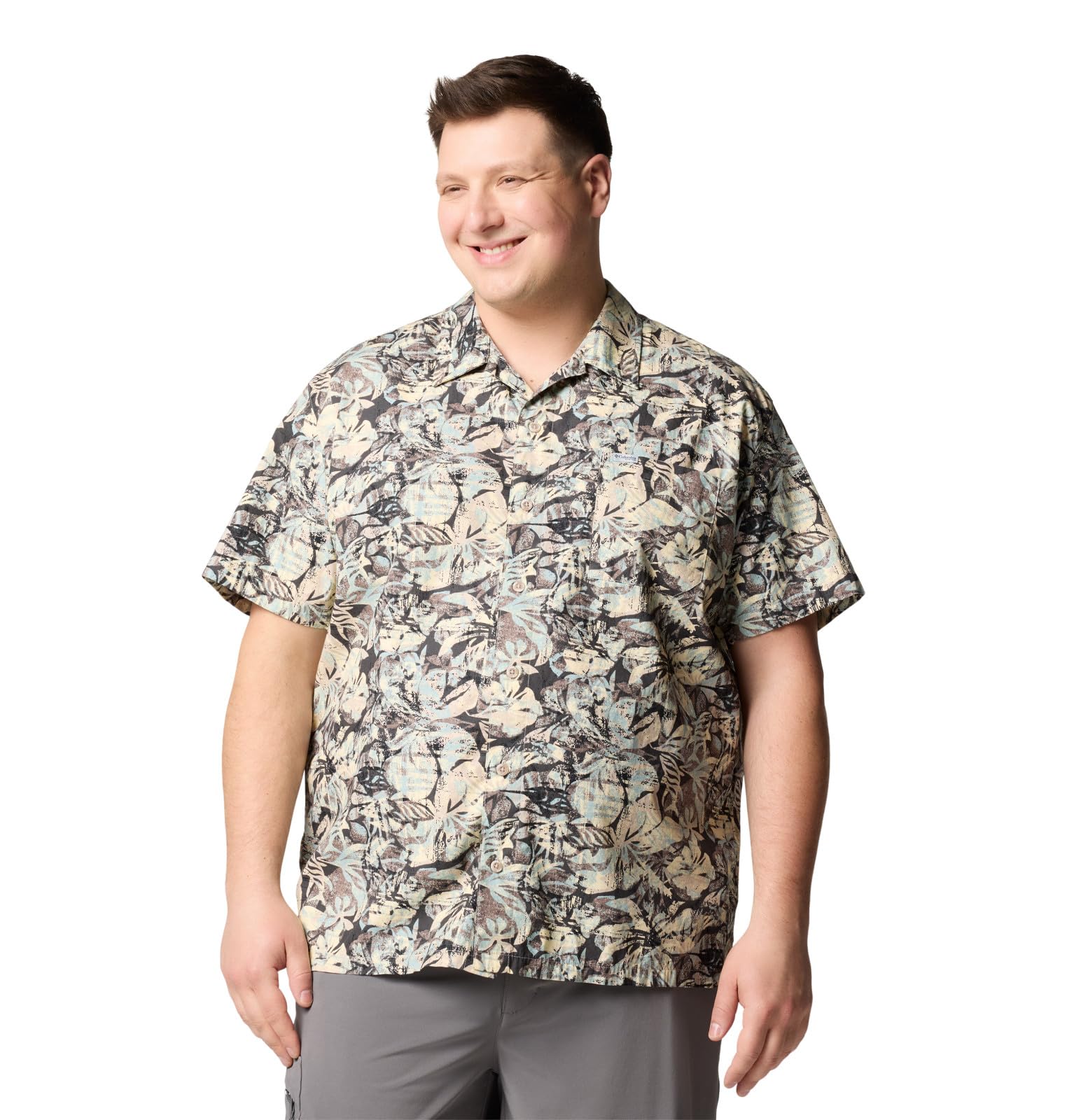 Columbia Men's PFG Trollers Best Short Sleeve Fishing Shirt, Crushed Blue Wild Caught, 1X Image Columbia Men's PFG Trollers Best Short Sleeve Fishing Shirt, Crushed Blue Wild Caught, 1X Image