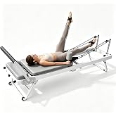 Pilates Reformer Foldable with Springs ,Cords for Home Workout | Adjustable Resistance Pilates Equipment,Max 440 LBS with Jump Board