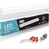 Hardwired LED Under Cabinet Task Lighting - 16 Watt, 24", Dimmable, CRI>90, 5000K (Day Light), Wide Body, Long Lasting Metal 