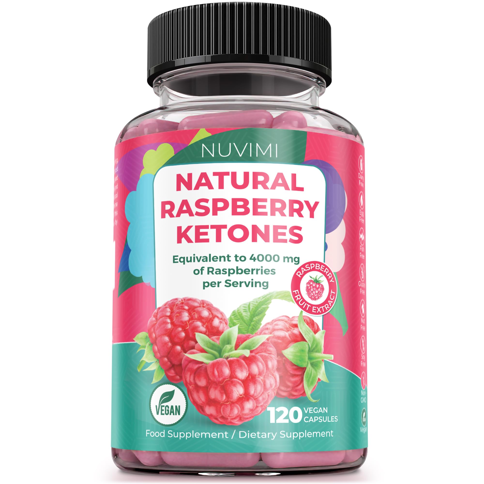 Raspberry Ketones - 4000 mg - Natural Food Supplement to Help Support Healthy Keto Diet for Men & Women - 120 Pills