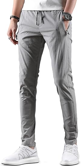 Amazon ロマネ コンティ チノパン メンズ スキニーパンツ ストレッチ ズボン おしゃれ 黒 灰色 カジュアル ボトムス 美脚 細身 ロングパンツ 大きいサイズ 春夏物 ファッション グレー30 ロングパンツ 通販