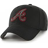Officially Licensed Atlanta Baseball Black MVP Hat Classic Edition Home Team Logo Adjustable Embroidered Structured Cap