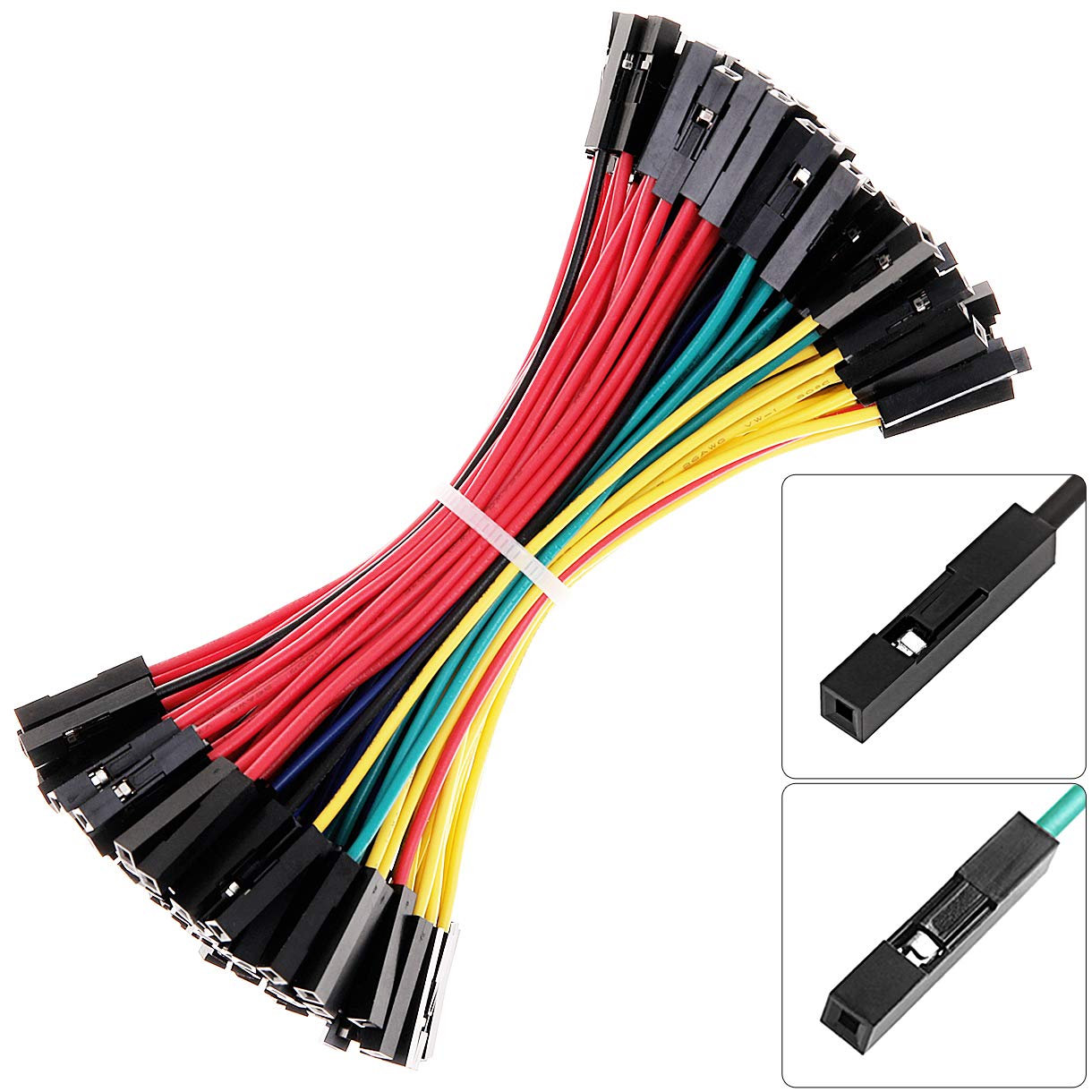 Premium Female to Female Breadboard Jumper Wires FF, Now with 30 More