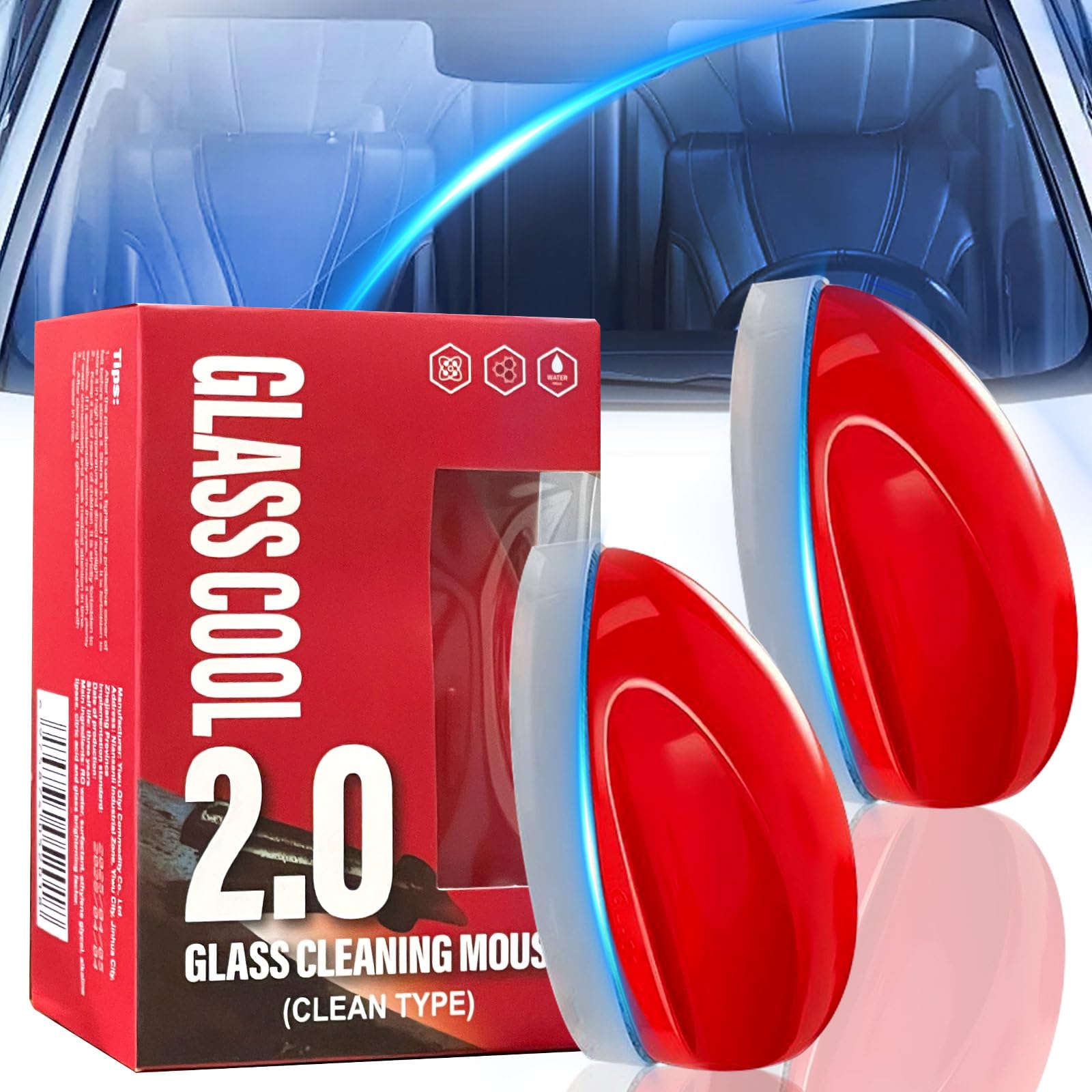Photo 1 of 2025 Upgraded 2-Pack Automotive Oil Film Cleaning Brush – Car Clear Vision Glass Cleaner for Car Windows– Car Windshield Cleaner for Cleaning Brush and Improving Windshield Clarity & Visibility