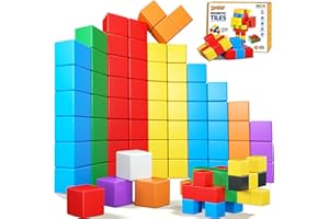 KAEILORU Magnetic Blocks,32PCS Magnetic Building Blocks for Toddlers Age 3-5 Magnet Cubes Toys STEM Educational Sensory Montessori Toys 1-3 Christmas Birthday Gifts for Kids Ages 3 4 5 6 Year Old Boys Girls