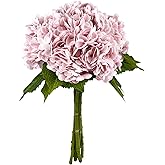 Yatim 21In Pink Artificial Hydrangea Flowers 5 Pcs Real Touch 3D Print Latex Flowers for Wedding Centerpieces Bouquets DIY Floral Decor Home Decoration with Stems