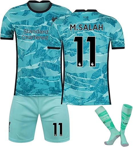Amazon Co Jp 子供用 サッカーユニフォーム レプリカサッカーユニフォーム 21リヴァプールのユニホームのアウェイの水緑の男性の ユニホーム Color F Size ホーム キッチン