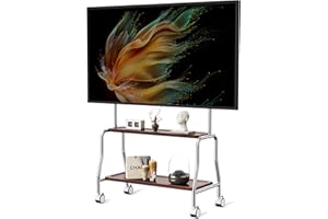 SYTHDIO Mobile TV Cart Easel Rolling TV Stand for 32 to 75 Inch LCD LED OLED Flat Panel Screens, Stainless Steel Portable Floor TV Stand with Locking Wheels Hold Up to 110 Lbs Max VESA 600x400mm
