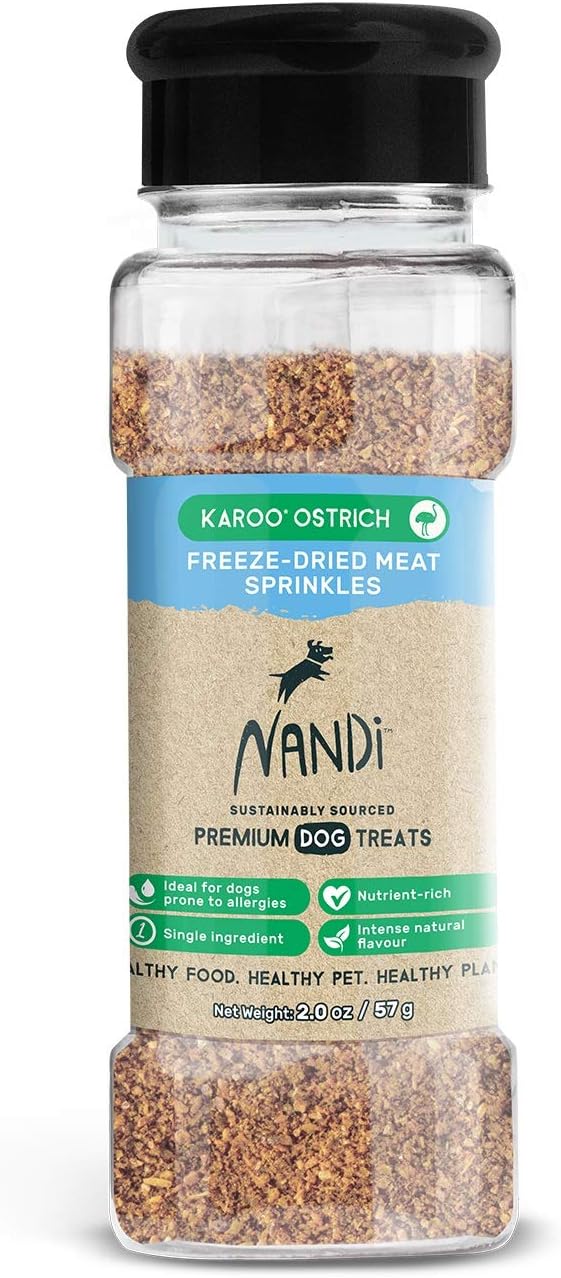 Nandi All-Natural South African Freeze-Dried Organ Meat Sprinkles for Dogs, 2 oz - Single Ingredient Food Topper, Grain Free
