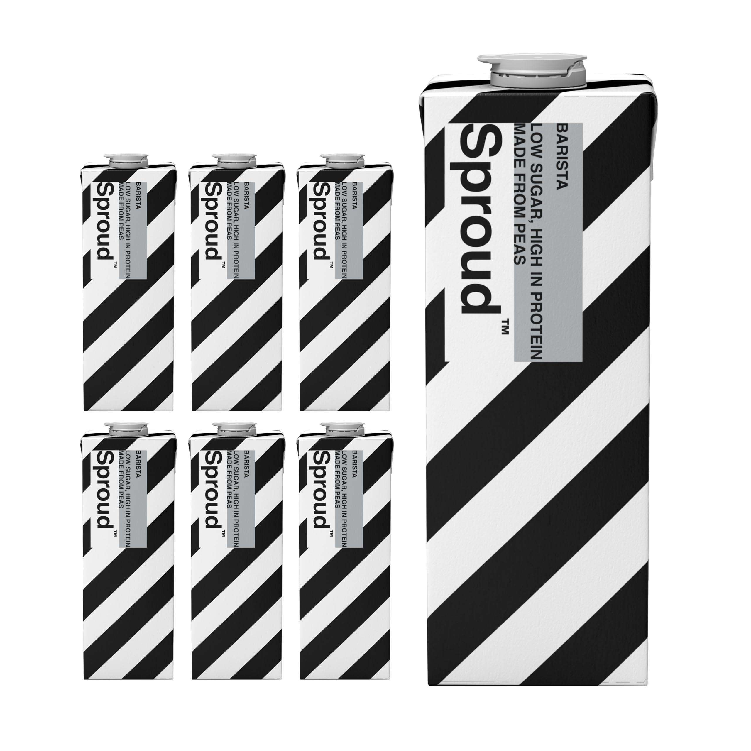 SPROUD - Plant-Based Milk, Low Sugar, Low Carb, High Protein, Long Life, Powered by Peas, Rich, Foamy and Easy to Froth (Barista) (6 x 1L)