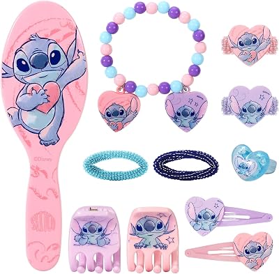 Disney Stitch 11pc Hair Accessories Clips Comb Bands Bracelet Ring Girls Kids