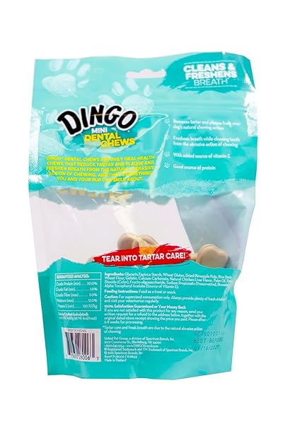 DINGO DENTA TREATS TEETH WHITENING MINI CHEWS, 24 PACK, FLAVOURLESS, 7.6 OZ