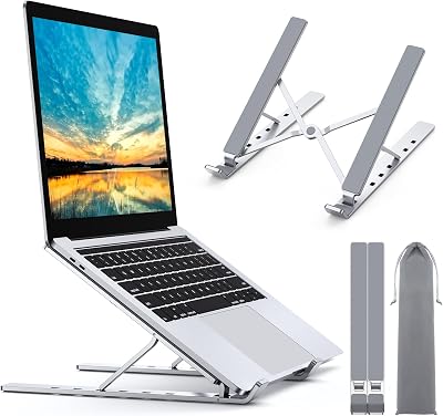 Aluminium Laptop Ständer, 5-Stufe Höhenverstellbarer, Belüfteter