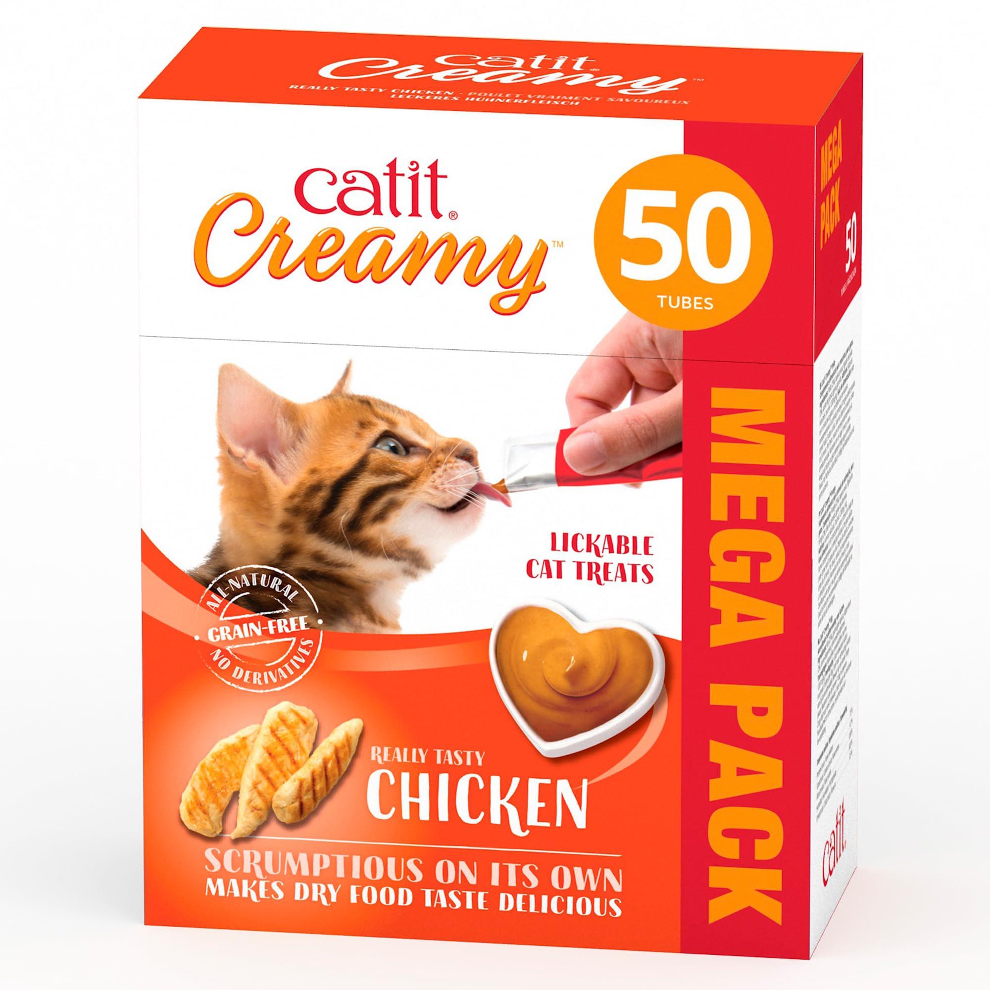 Catit Creamy Chicken Lickable Cat Treats 50 Pack