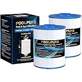 POOLPURE 6CH-352 Hot Tub Filter Replaces Artesian Spas 06-0014-12, Master Spas PMA-R1, X268546, PAS40-F2M, Unicel 6CH-352, Filbur FC-0312, AK-90131, 40 Sq. Ft Spa Filter Cartridge, 2 Pack