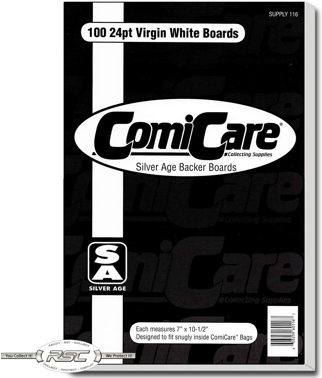 ComiCare Silver Age Comic Book Backing Boards 7" x 10 1/2"