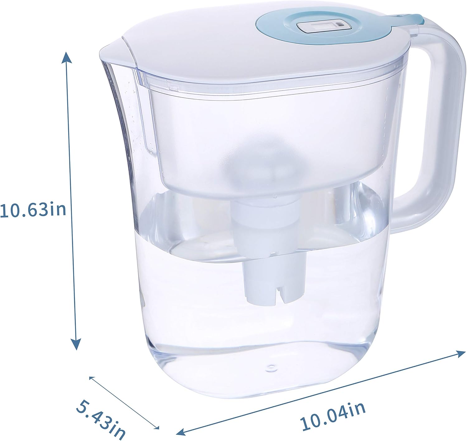Freco Water Filter Pitcher, 3.5L Large Everyday Water Purification Dispenser, 10-Cup with 1 Filter, Long-Lasting BPA Free Filtration, Reducing Chlorine Lead Alkaline Heavy Metals, White: Home & Kitchen