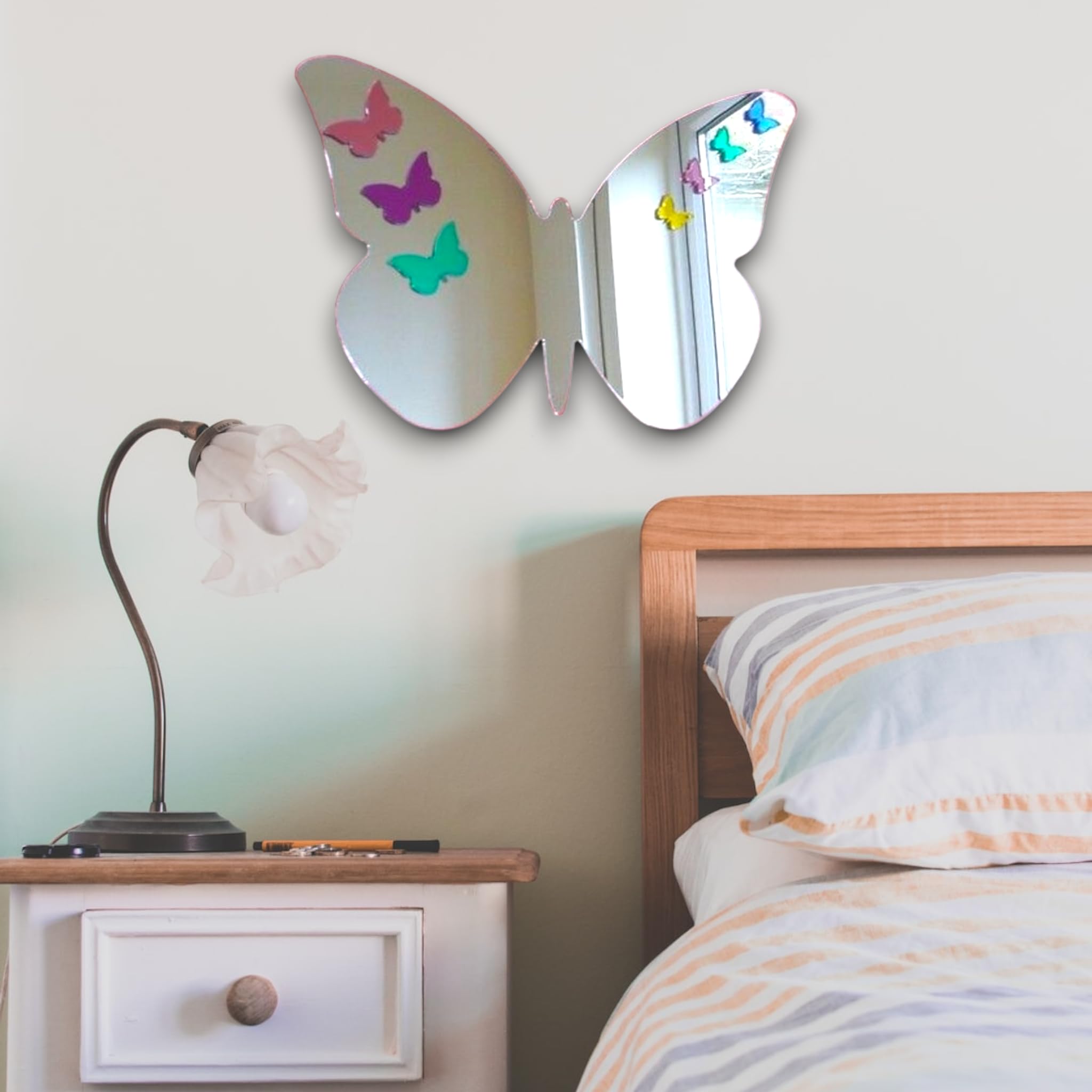 Mixed Colour Butterflies on a Butterfly Mirror - 50cm x 42cm