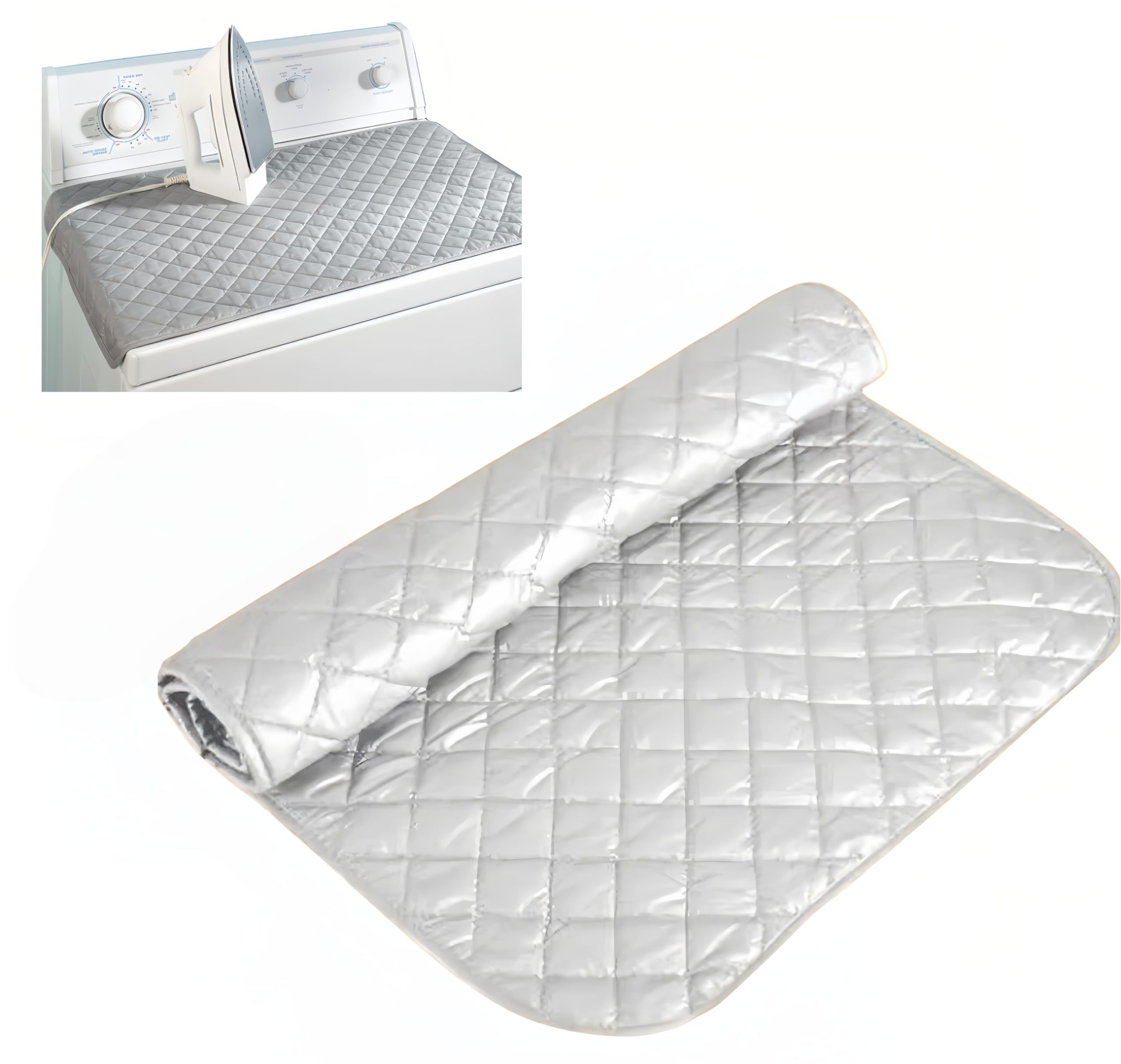 Portable Ironing Mat,with Iron Rest Pad,Large & Extra Thick Magnetic Ironing Mat for Table Top,Dryer Top and Countertop Protector Mat with Travel Organizer.