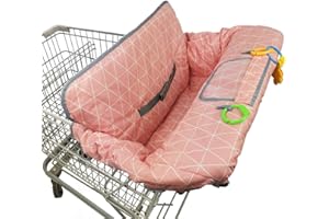 ICOPUCA Shopping Cart Covers for Baby Girl, Cotton High Chair Cover, Toddler Grocery cart Cushion, Infant Cart Cover for Babies Girl, Machine Washable (Pink)