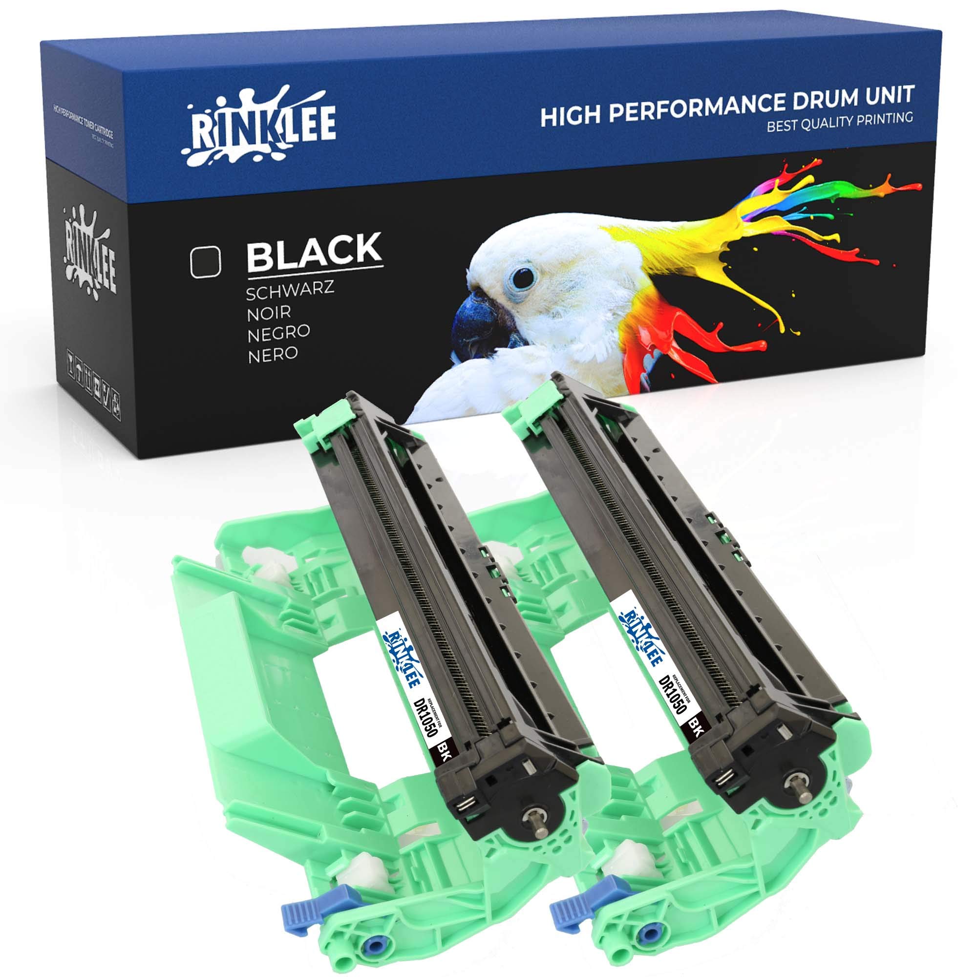 RINKLEE DR1050 Drum Unit Compatible with Brother DCP-1510 DCP-1512 DCP-1610W DCP-1612W HL-1110 HL-1112 HL-1210W HL-1212W MFC-1810 MFC-1910W | High Yield 10000 Pages | 2-Pack