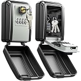 Vewaci Wall-Mounted Lock Box for Keys with Code, Holds 10&ndash;15 Keys | 4 Digits Combination, Key Lock Box with Spare Keys, Weatherproof, Anti-Theft, Easy to Install, Fit for Home, Office, Garage