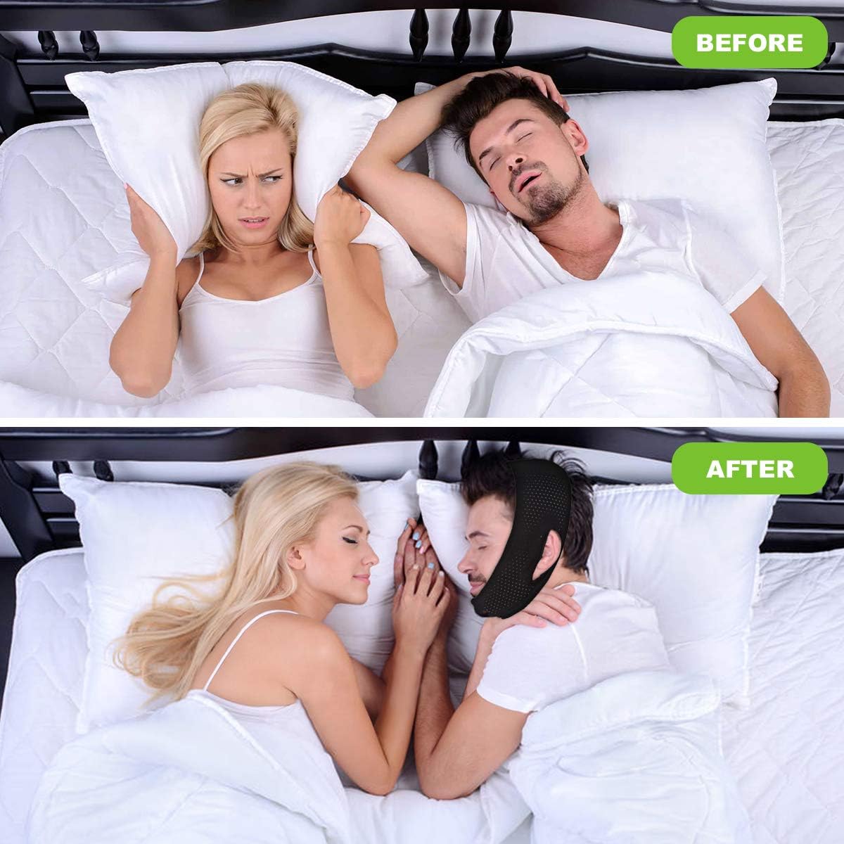 Anti Snoring Chin Strap for Men and Women, Anti Snoring Devices Ajustable Stop Snoring Solution, Snore Stopper Chin Straps Snore Reducing Snore Relief Sleep AIDS for Snoring Sleeping Mouth Breather: Health & Personal Care