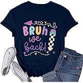 VQD Womens Back to School Teacher Shirts First Day of School T-Shirt Bruh We Back Pencil Tee Tops