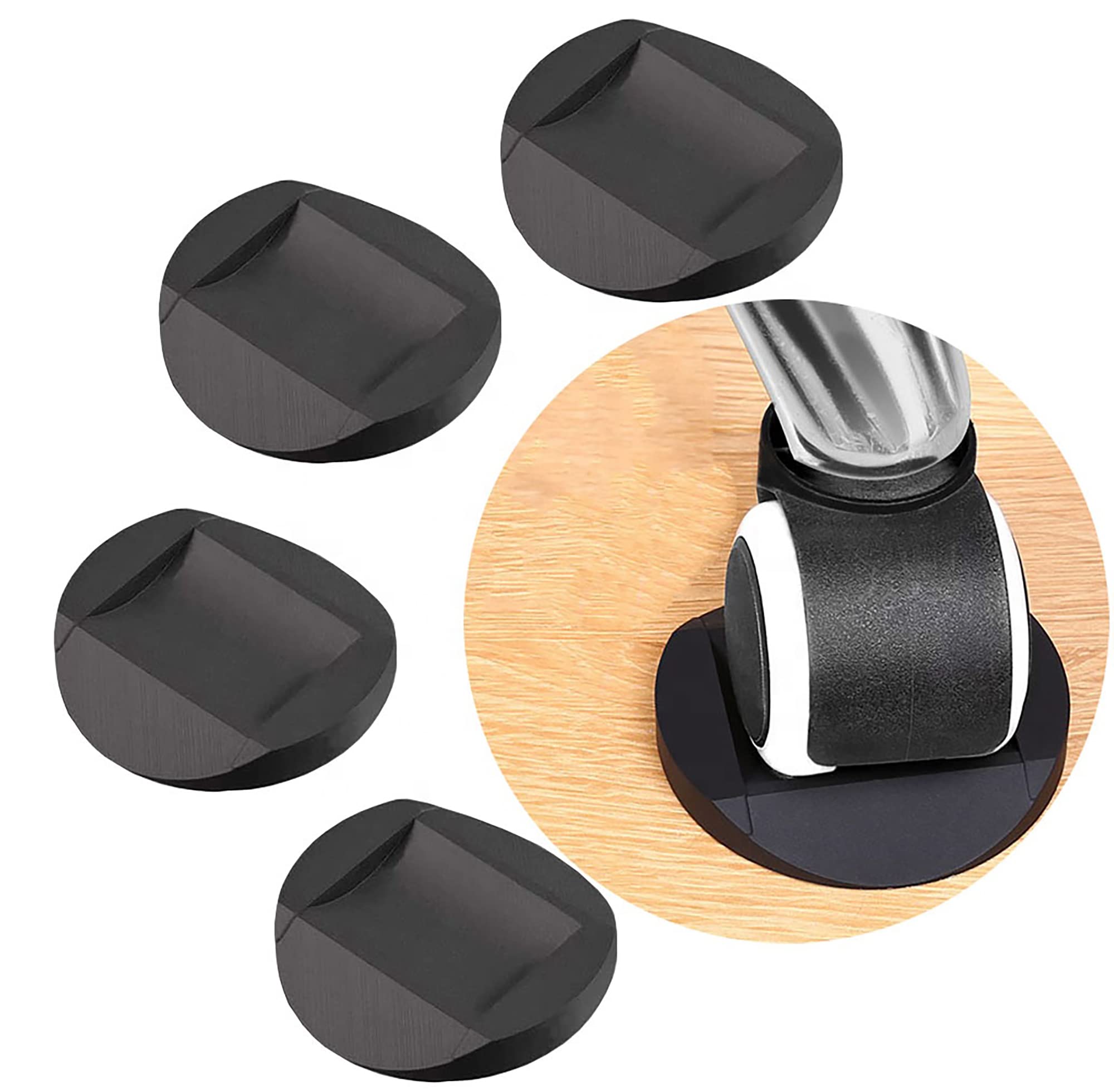 Quantum Leap 4 PCS Furniture Caster Cups, Furniture Coasters Anti-Sliding Rubber Feet Protector Pads Wooden Floor Protectors Bed Sofa Chair Leg Wheel Stoppers Anti-Slip Pad