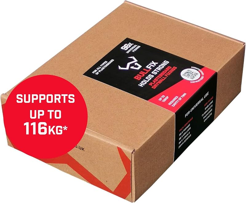 Bullfix Universal Plasterboard Fixings Heavy Duty 96 Pack 116kg load