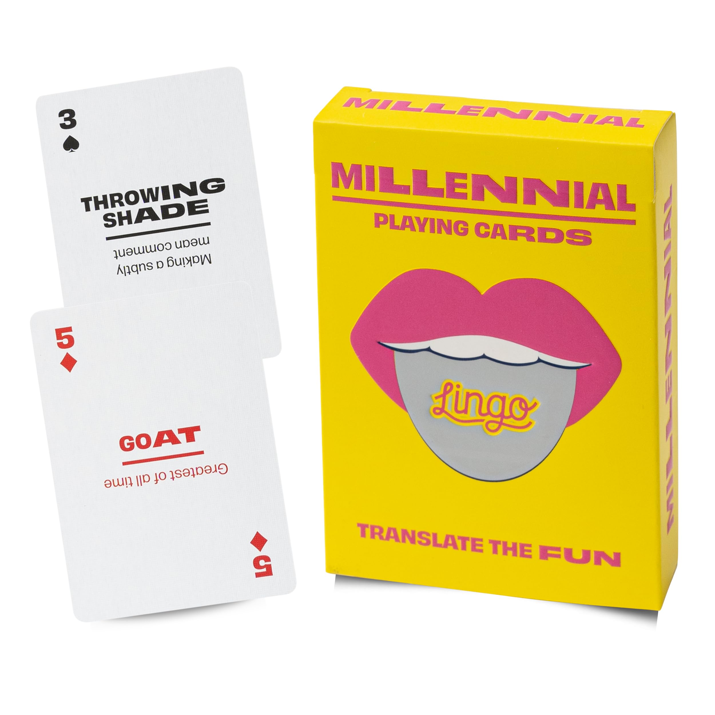Lingo Slang Playing Cards | Language Learning Game Set | Fun Visual Flashcard Deck to Increase Vocabulary and Pronunciation Skills (Millennial Slang)
