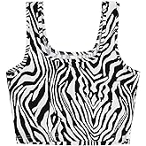SOLY HUX Women's Graphic Print Spaghetti Strap Casual Summer Workout Cami Crop Tank Tops