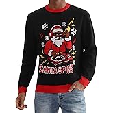 Runhit Ugly Christmas Sweater for Men Women Unisex Funny Christmas Sweaters Fun Holiday Pullovers Novelty Xmas Pullover Gift