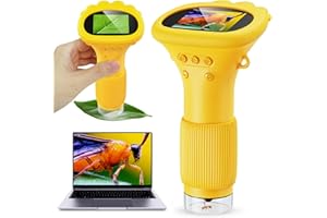 Kids Microscope - Ashfly 1000X Portable Microscope for Kids, Photo & Video Miniscope Pocket Microscope Gifts, 2'' Digital Screen | Ideal for Boys Girls Age 3-12