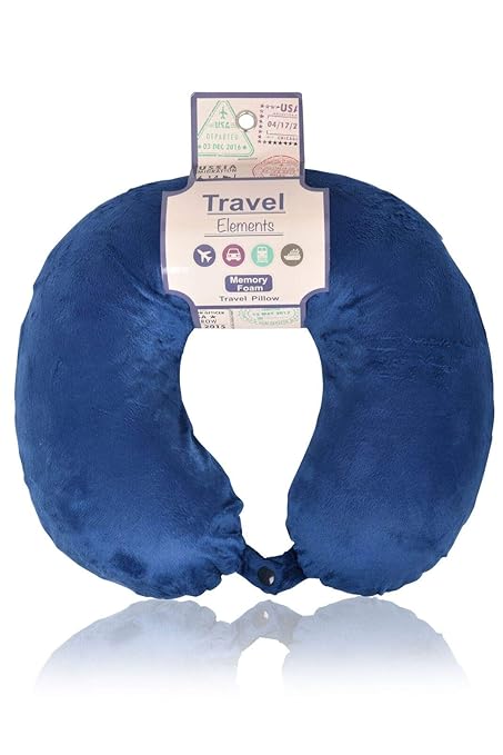 Travel Element Luxurious Memory Foam Travel Neck Pillow Navy