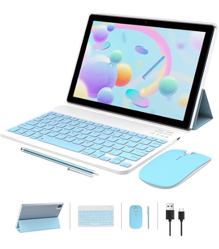 Tablet Android 13 de 10 polegadas, tablet 2 em 1 com teclado 64 GB
