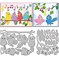 GLOBLELAND Cute Singing Birds Cutting Dies for DIY Scrapbooking Metal Musical Notes Cut Dies Spring Flower Animals Die Cuts for Card Making Embossing Photo Album Craft Decor