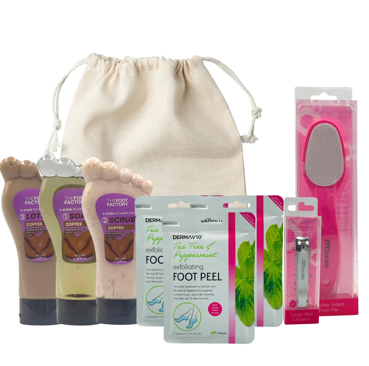 VIKINGTREAT Foot Care Kit – Exfoliating Foot Mask, Feet Peel Mask & Spa Treatment for Dry, Cracked Heels (One Size, Coffee)