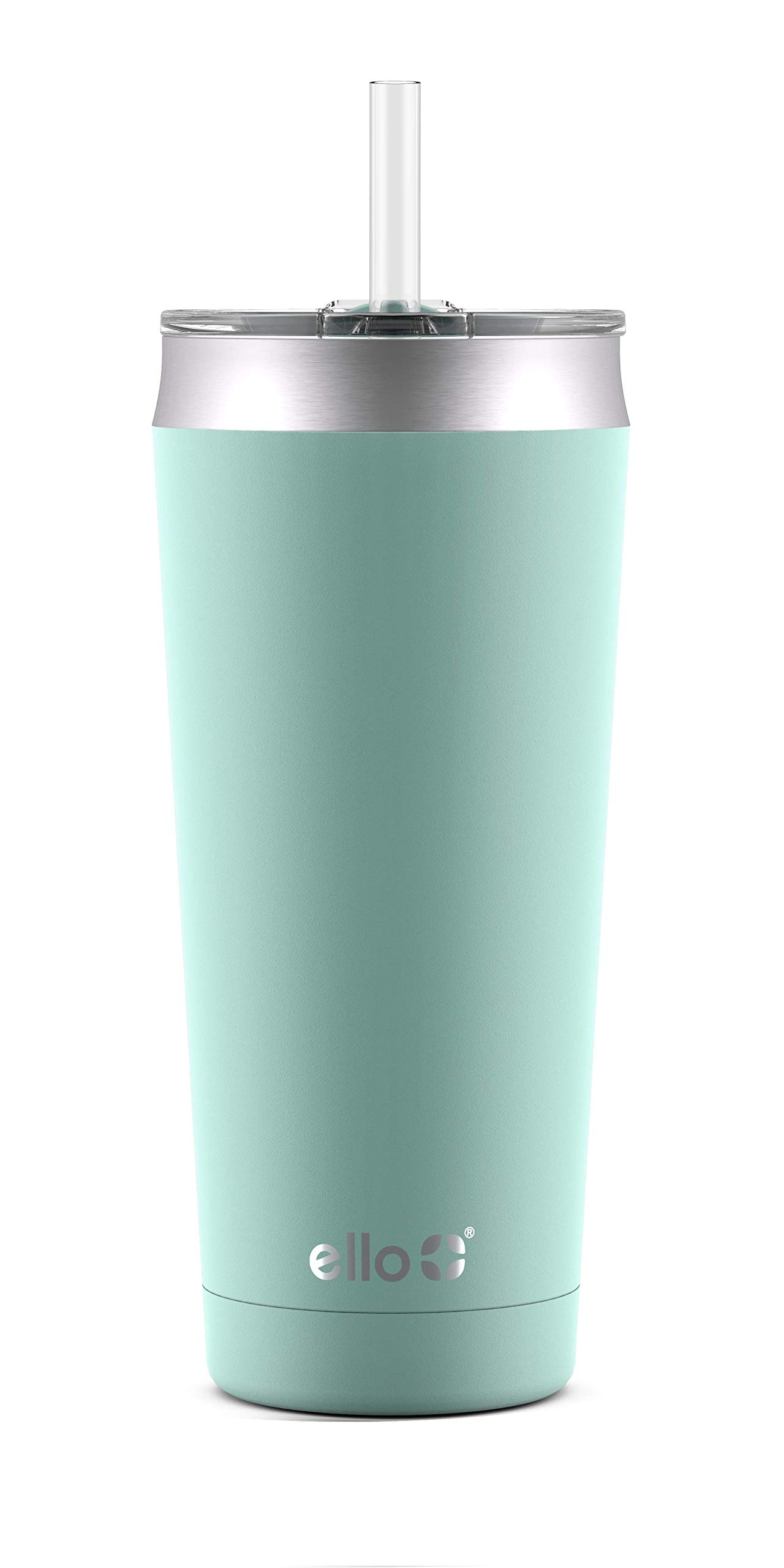 Photo 1 of ***MAJOR DAMAGE*** ***READ CLERK NOTES*** Ello Beacon Vacuum Insulated Stainless Steel Tumbler with Slider Lid and Optional Straw, 24 oz, Yucca