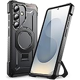 SUPCASE for Samsung Galaxy S25 Case with Stand (Unicorn Beetle Grip), [Compatible with MagSafe] [Military-Grade Drop Protection] Heavy Duty Shockproof Magnetic Phone Case for Galaxy S25 6.2", Black | with Stand, Heavy Duty, Shockproof, Magnetic